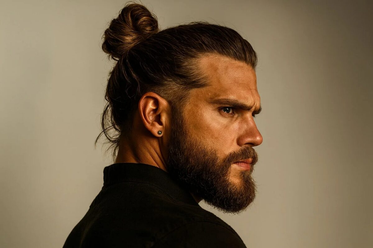 Homme aux cheveux mi longs ondulés avec un dégradé souple sur les côtés