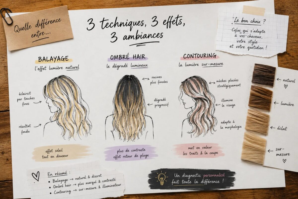 Ombré hair brun avec dégradé caramel lumineux sur les longueurs